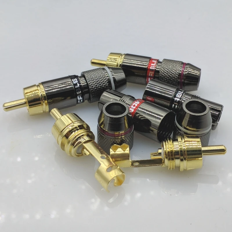 Высокое качество RCA разъем штекер для аудио видео Поддержка 6 мм кабель золотое