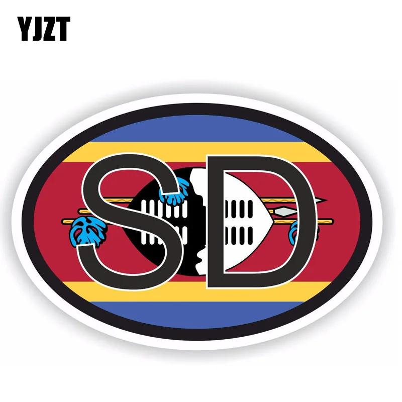YJZT 12.9CM*8.6CM Creative SD SWAZILAND Country Code Car Stikcer Motorcycle Decal 6-0955 | Автомобили и мотоциклы