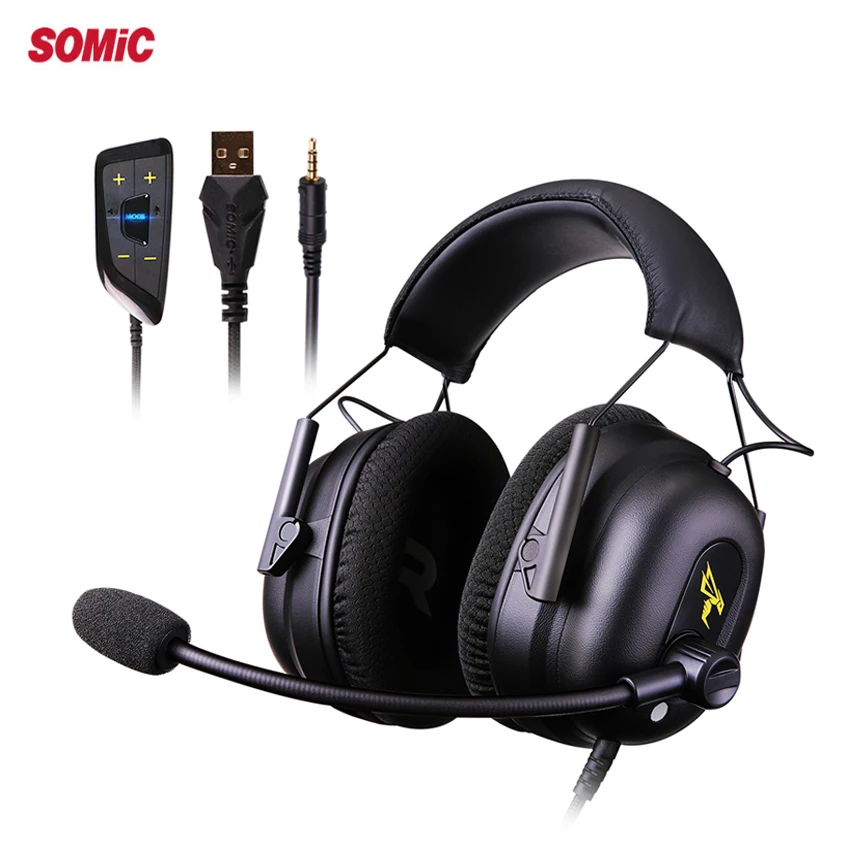 SOMIC лучшие игровые наушники USB 7 1 Виртуальная гарнитура с Шумоподавлением шлем
