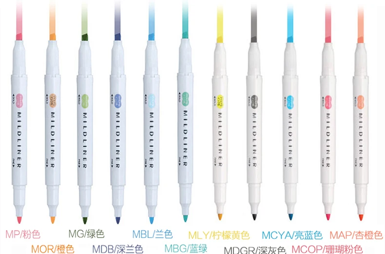 Zebra Mildliner 25 пастельных цветов Набор двухсторонних маркеров и креативных инструментов маркеры для офиса и школы