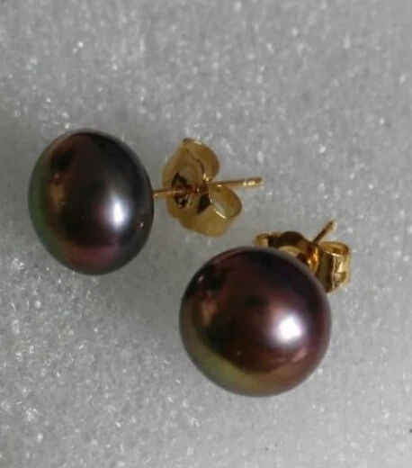 Серьги ZCD 320 +++ пара из натурального таитянского черного красного зеленого