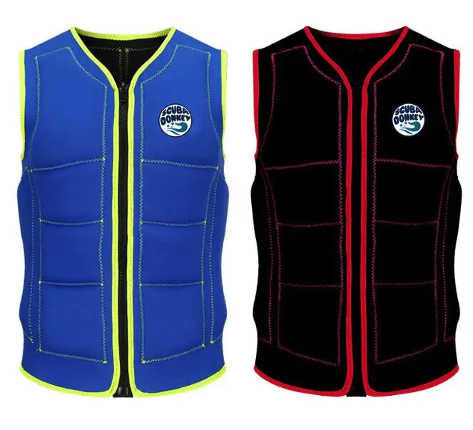 

2019 Hisea Men's Neoprene Elastic professional adult life jackets thick water floating surfing snorkeling fishing racing vest