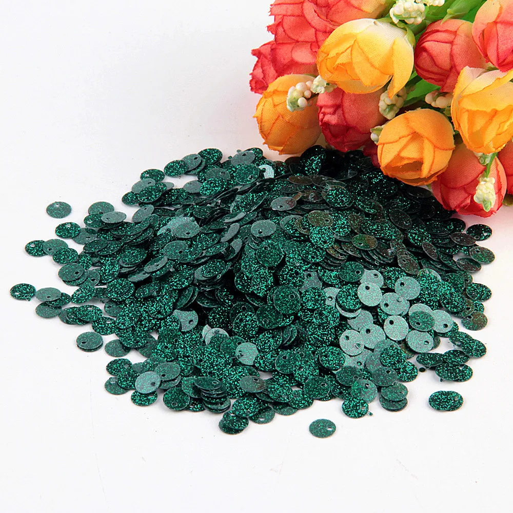 dark green Блестки 6 мм блестки с блестящей пудрой ПВХ блестки Швейное Ремесло Свадебные аксессуары для украшения одежды с 1 боковым отверстием - Цвет: dark green
