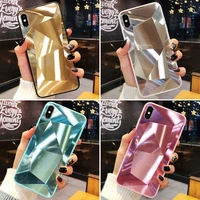 3d diamond phone case for iphone 13 pro max holographic prism laser gradient capa coque protective back cover for iphone 13