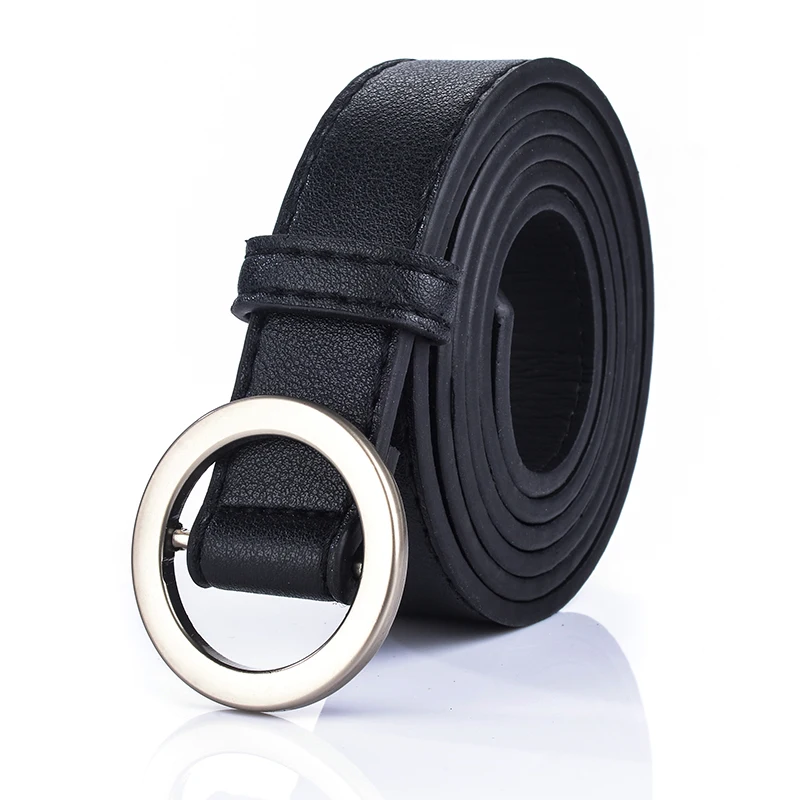 Circle Pin Buckles Belt Females Jeans Wild Belts for Women Fashion Simple Adjustable Waist Ladies Accessories ZK-072 | Аксессуары для