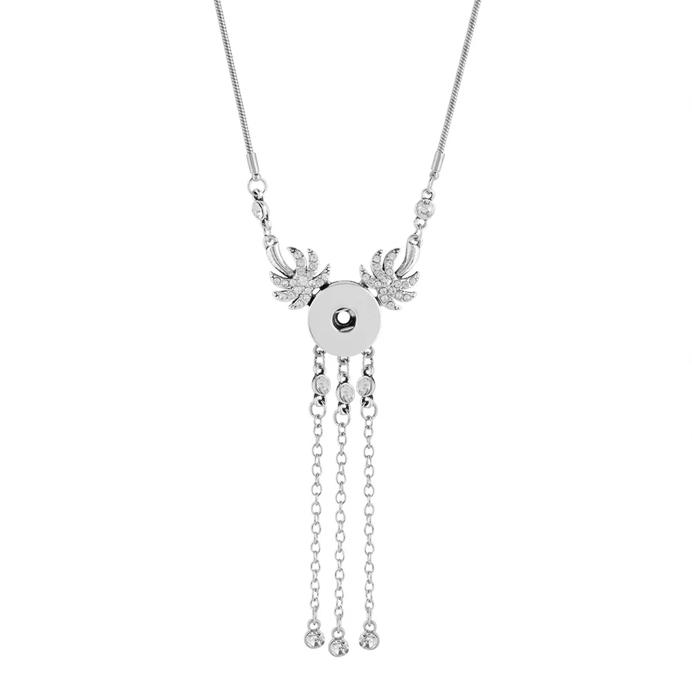Collares de moda, колье с кисточкой, длинное ожерелье, серебряное покрытие, подвеска, ожерелье s для женщин, подходит для девушек, 18 мм, кнопка, ювелирное изделие - Окраска металла: KC1029