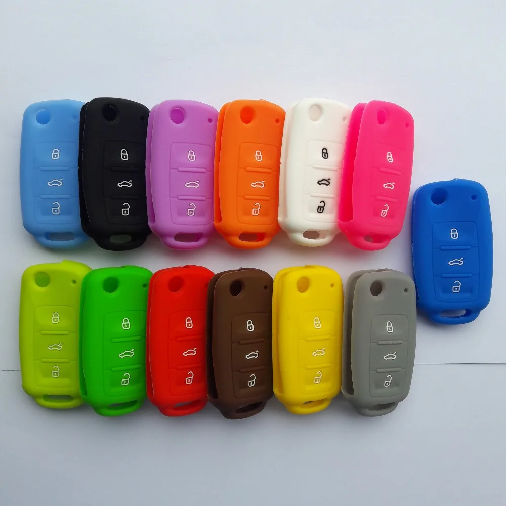 Флип-чехол для ключа с 3 кнопками силиконовый чехол VW Caddy POLO Golf 4 MK5 6 Jetta Bora Beetle tiguan Gol