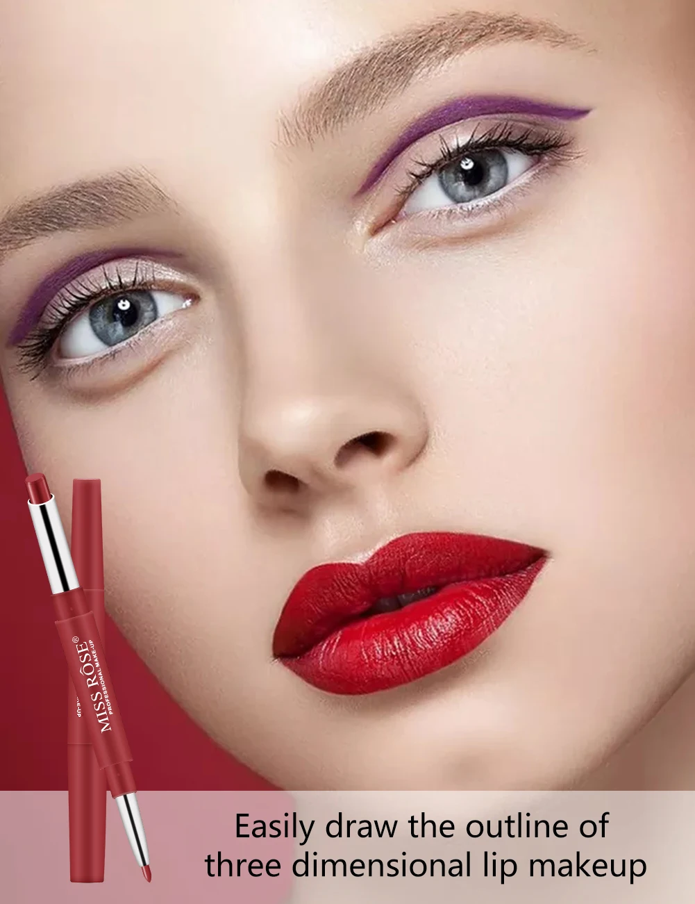MISS ROSE, двухконцевые помады, стойкие, водостойкие, профессиональный, увлажняющий, для губ, карандаш, Batom, матовый, новинка, TSLM1
