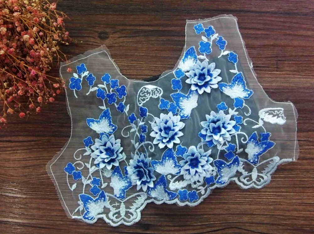 LASUI 42 см* 34 см = 1 шт. красивый Многоцветный 3D водорастворимый кружевной воротник с вышивкой для швейные принадлежности рукоделие 0152