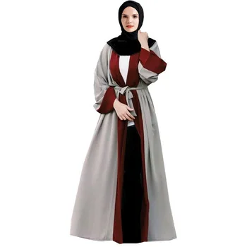 Женское мусульманское платье с открытой передней частью Abaya кафтан Дубай абаи