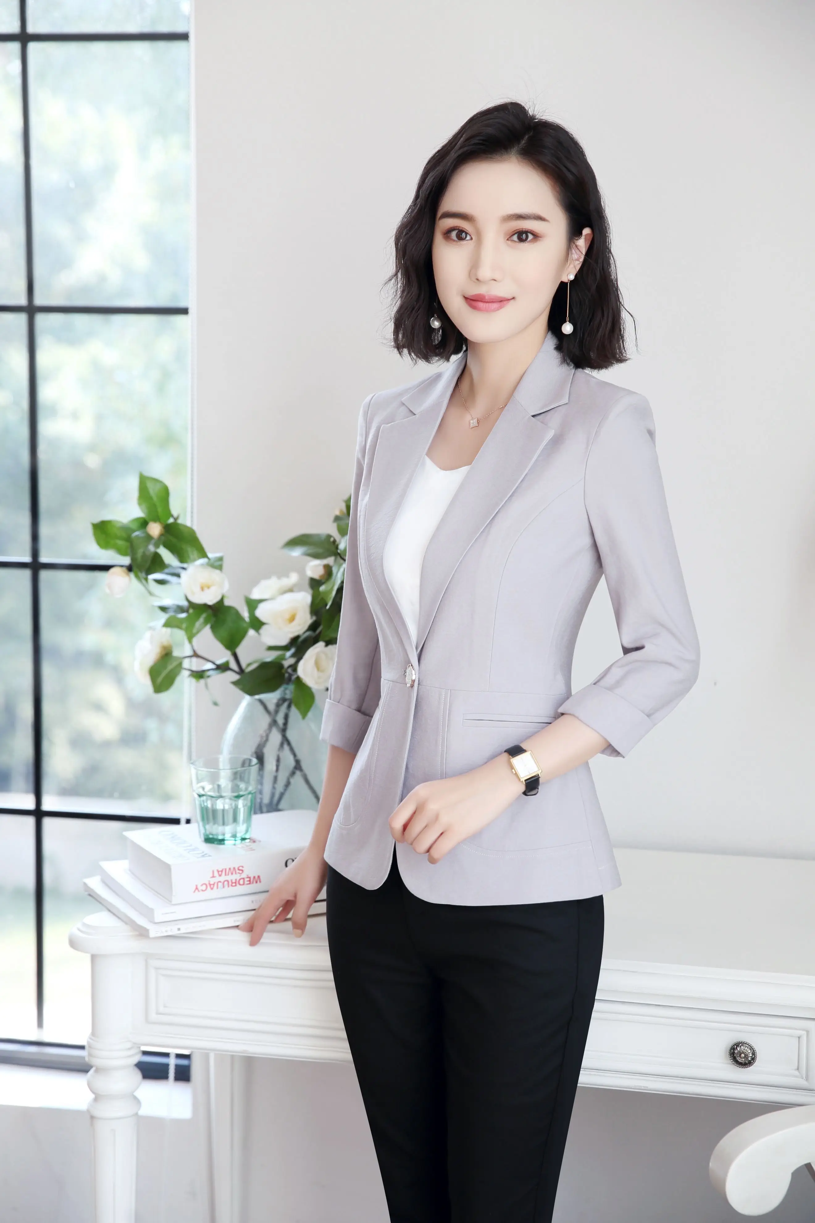 2018 Spring Female Fashion New Business OL Lady Clothing Professional Overalls Blazer Korean Style Career Women | Женская одежда