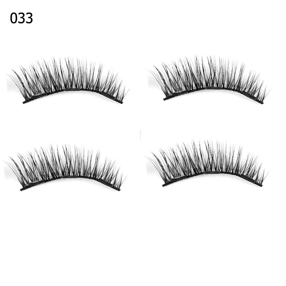 Style 033 4 шт. тройные магнитные накладные ресницы Инструменты для наращивания ручной работы без клея полный охват толстые длинные ресницы для женщин инструмент для макияжа глаз - Цвет: Style 033
