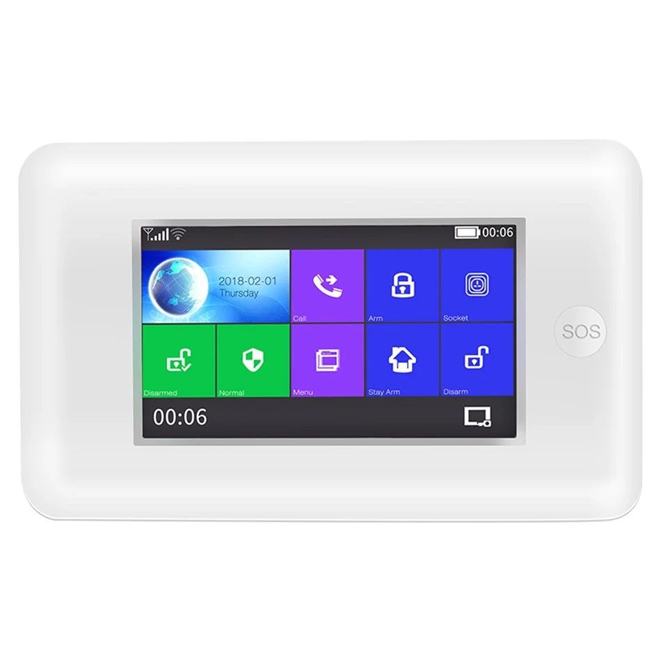 Домашняя охранная сигнализация с сенсорным экраном 4 3 дюйма Wi-Fi GSM SMS датчик