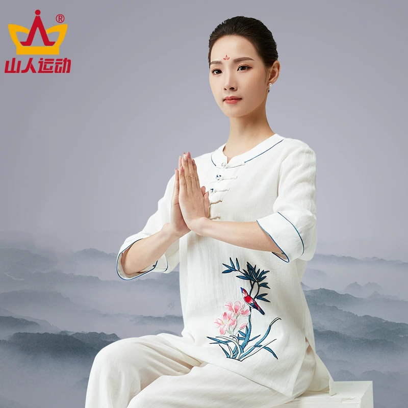 

Новинка 2018, хлопковый костюм с коротким рукавом Tai Chi, подходит для женщин среднего возраста, костюм для бокса Taiji, костюм для выступления, лет...