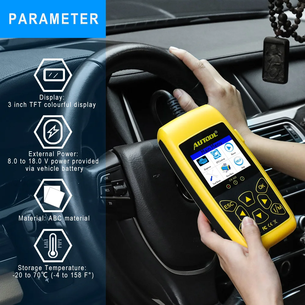 AUTOOL CS520 OBD2 EOBD (система бортовой диагностики CAN BUS считыватель кода данных в режиме