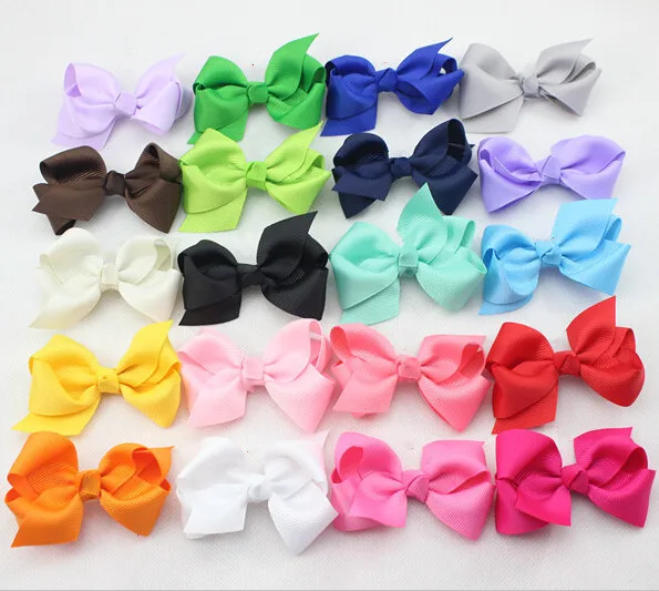 

30pcs/lot baby girls grosgrain ribbon bow hair clips boutique Bow hairpin For Children hair accessories acessorios para cabelo