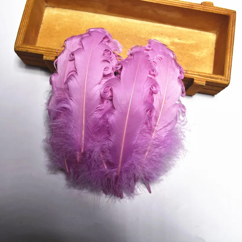 Light purple 20 шт./партия, гусиные перья Spire для рукоделия, белые перья из утиного фазана, 5-7 дюймов/13-18 см, ювелирные изделия, перья, карнавал - Цвет: Light purple