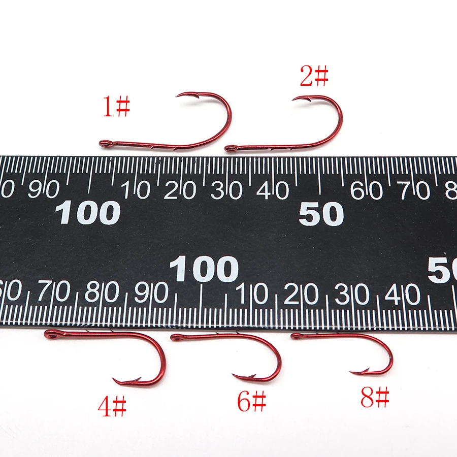 200 шт./лот двойной рыболовный крючок красное покрытие рыболовные крючки из