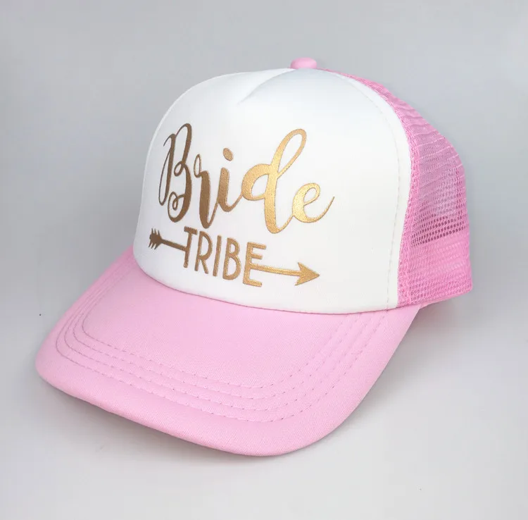 Закрытая акционерная Компания C& Fung надпись «Bride Tribe» шляпы водителя грузовика девичник Snapback Кепки девичник неоновая Золотая буква, стрелка дизайн бейсбольная шляпа с петелькой Шапки