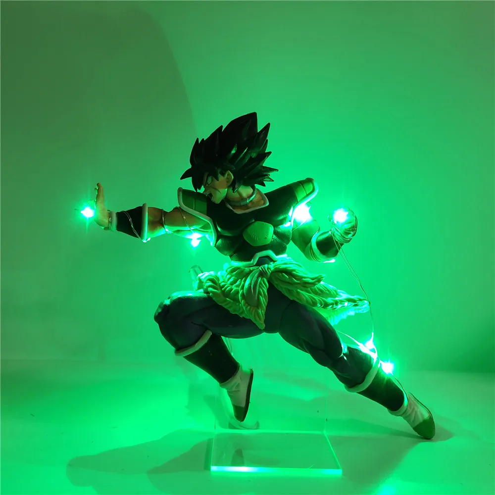 Супер Broly фильм зеленого цвета эффект светодиодный ночной Светильник фигурки Broli
