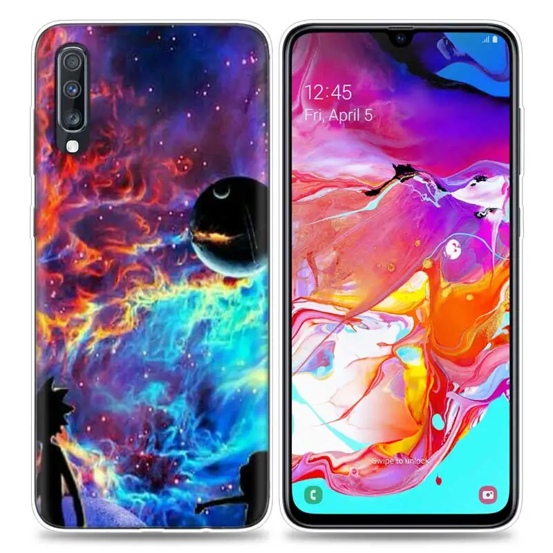 Сумки чехол для samsung мобильного телефона галактики A50 A70 A30 A20 J4 J6 J8 A6 A8 M30 A7 плюс Note 8 9 Рик и Морти черного цвета с рисунком из мультфильма