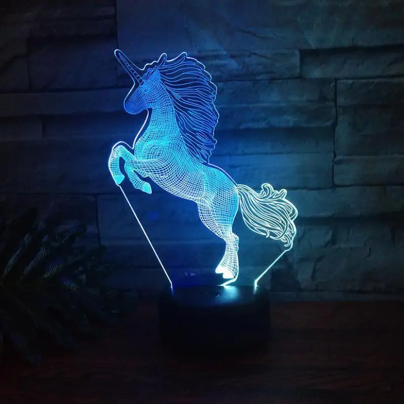 Creative Visual New strange lampTouch Charging 3d lamp Christmas decorative lights 7 color change Children's room 3D light | Лампы и
