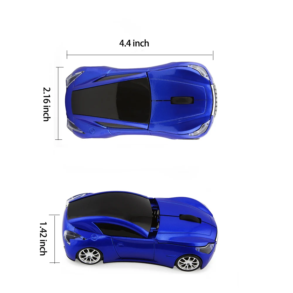 Беспроводная мини-мышь Спортивная Автомобильная мышь 2,4 ГГц оптическая мышь USB компьютерная игровая мышь с светодиодный подсветкой для ПК ноутбука рабочего стола