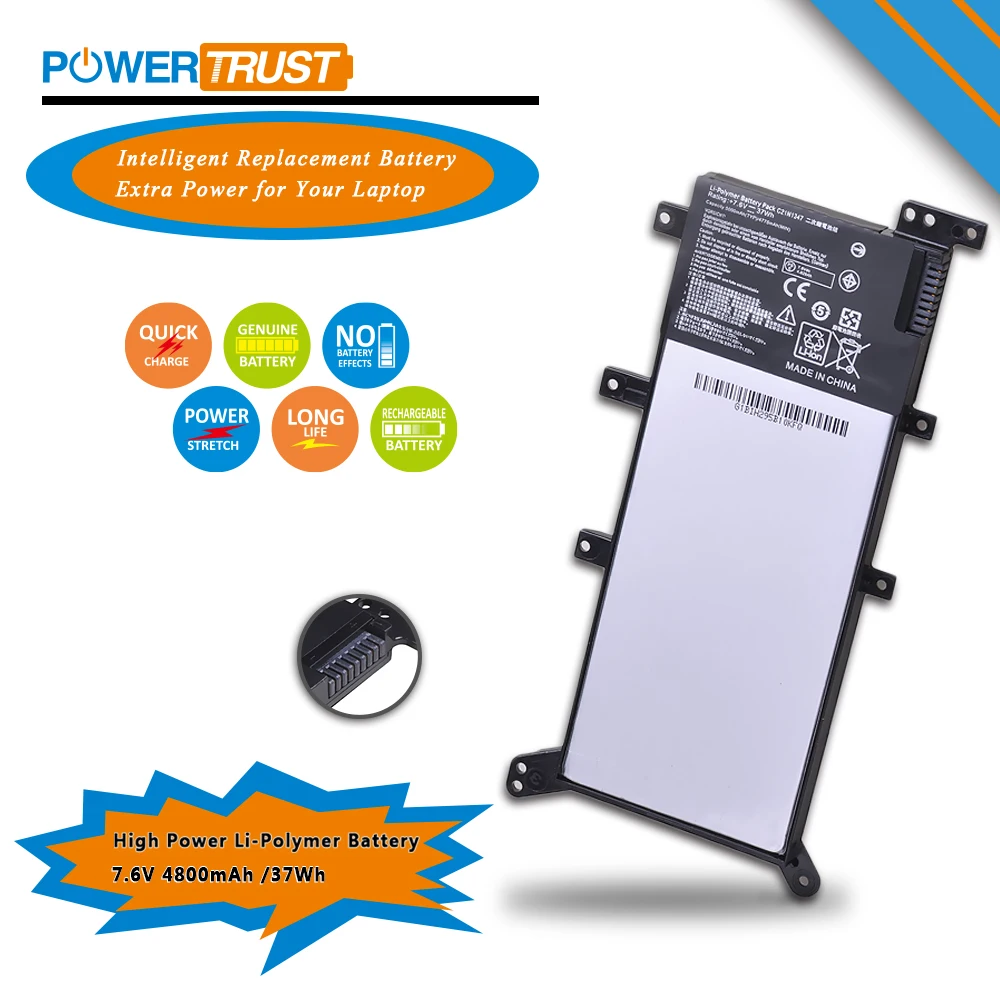 Аккумулятор 37Wh C21N1347 для ноутбука ASUS X555, X555L, X555LD, X555L, F555UA, F555UB, Y583LD, F555UJ, F555UF, K555L, 2ICP4/63/134, 1 шт.