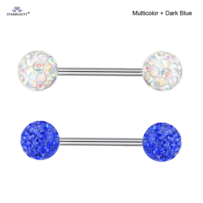 Multicolor-Dark Blue Starbeauty 2 шт./лот 6 мм шаровое кольцо для соска язык кольцо-пирсинг в язык заводской пирсинг ювелирные изделия с подвеской в виде соски пирсинг тонгпирсинг - Окраска металла: Multicolor-Dark Blue