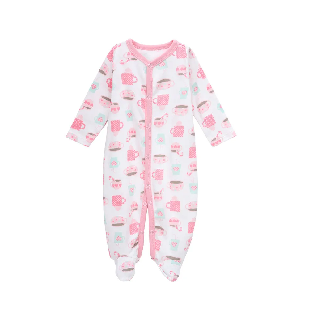 100% Cotton Baby Girl Clothes Cute Cartoon Long Sleeve 0-12M Infant Costumes Romper baby rompers with letters | Мать и ребенок