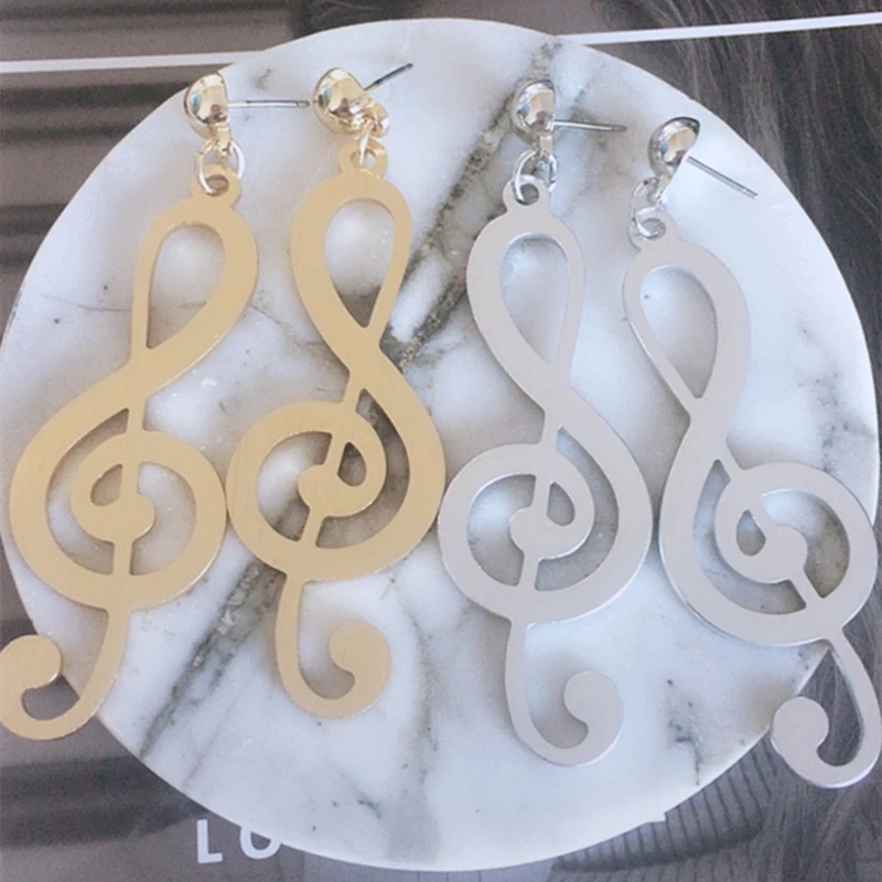 Креативные забавные металлические серьги гвоздики Heeda с музыкальным символом Kpop