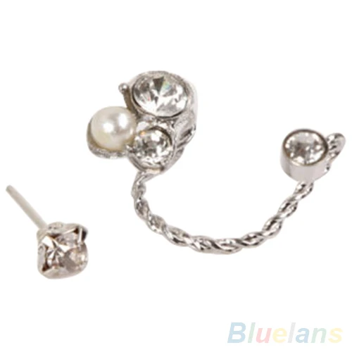 1 шт. для женщин женские элегантные жемчужные стразы ухо клип серьги Ювелирное