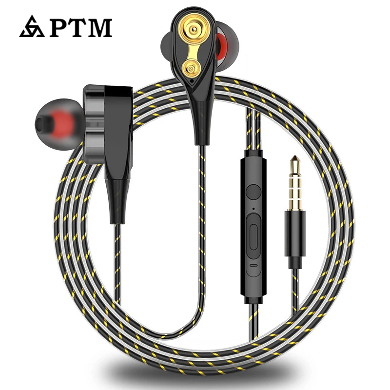 PTM D14 Dual Drive стерео нч наушники гарнитура для наушников iPhone huawei Xiaomi 3 5 мм проводные