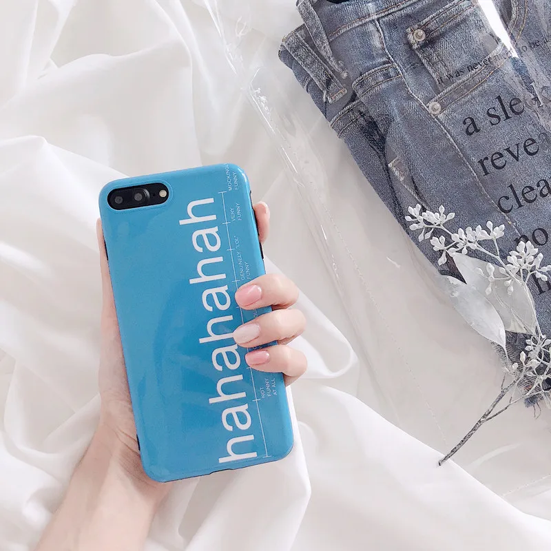 Hahaha simple letter cover case for iphone 7 soft TPU phone back 6 6s 6plus 7plus 8plus iphoneX |