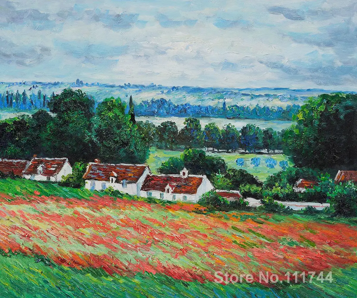 

Field of Poppies Giverny Claude Monet paintings for sale Landscape art Handmade High quality