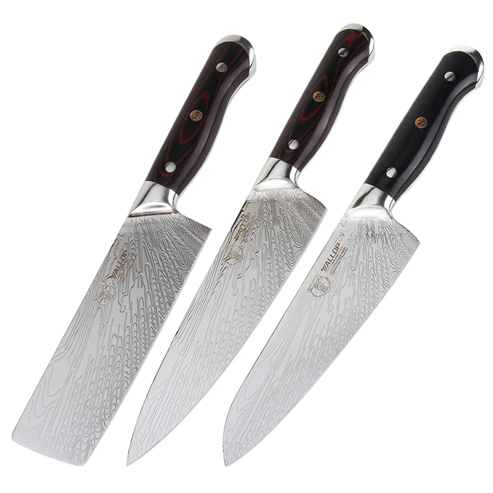 Набор кухонных ножей Повара Santoku Nakiri 3 шт кухонный нож японский HC стальной шеф