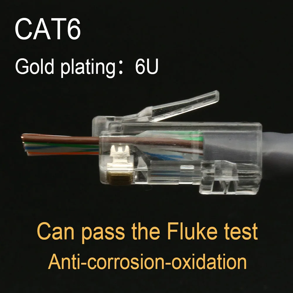 Xintylink EZ rj45 разъем cat6 rj 45 ethernet Кабельный разъем utp 8P8C cat 6 сетевой неэкранированный модульный легко терминалы 50 шт. 100 шт - Цвет: 6U
