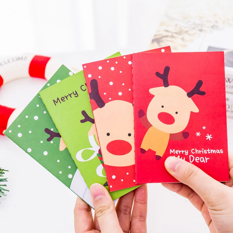 4 книжки/партия милый карманный блокнот мультяшный Рождественский с
