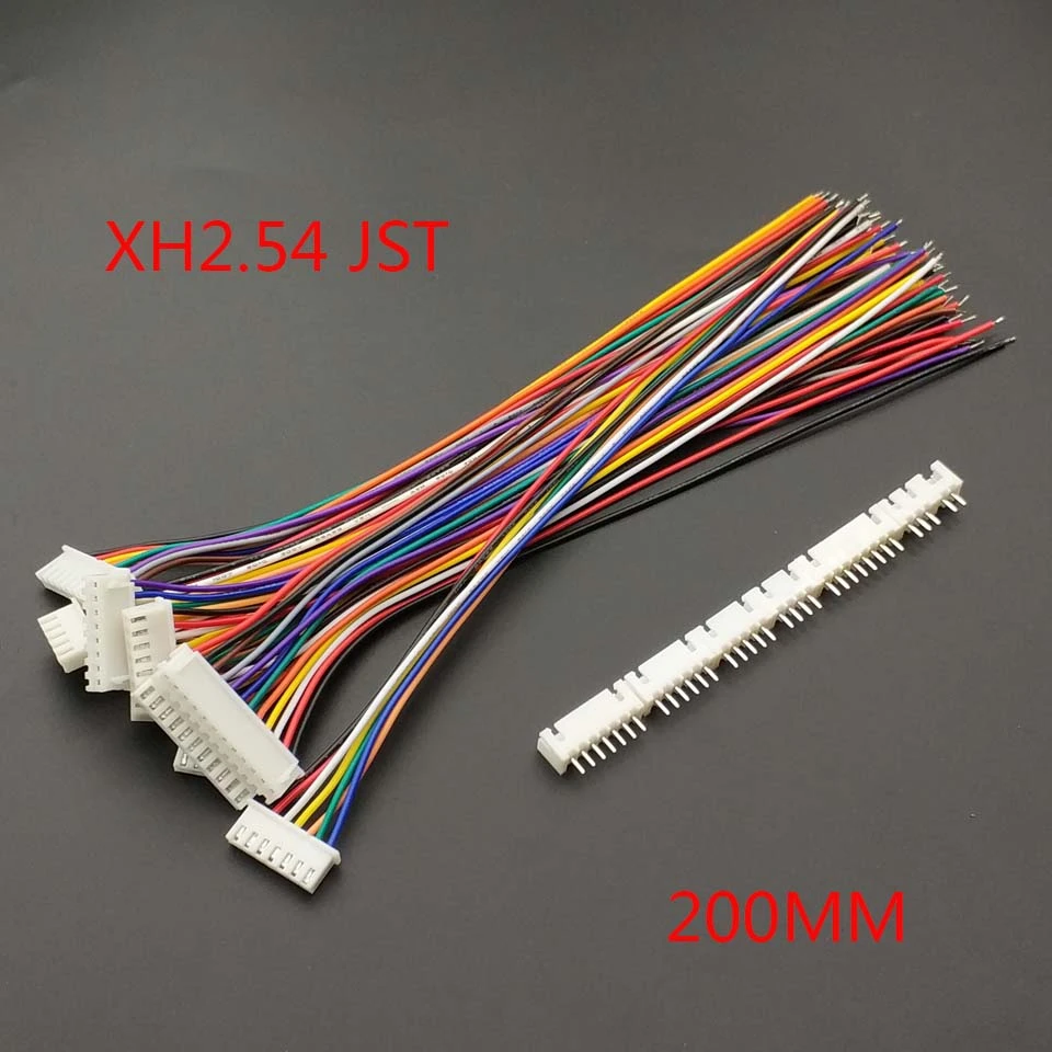 10 шт. XH 2,54 JST вилка соединителя с проводом кабель длиной 20 см 26AWG 2/3/4/5/6/7/8/9/10/11/12P+ XH 2,54 разъем Штекерный соединитель