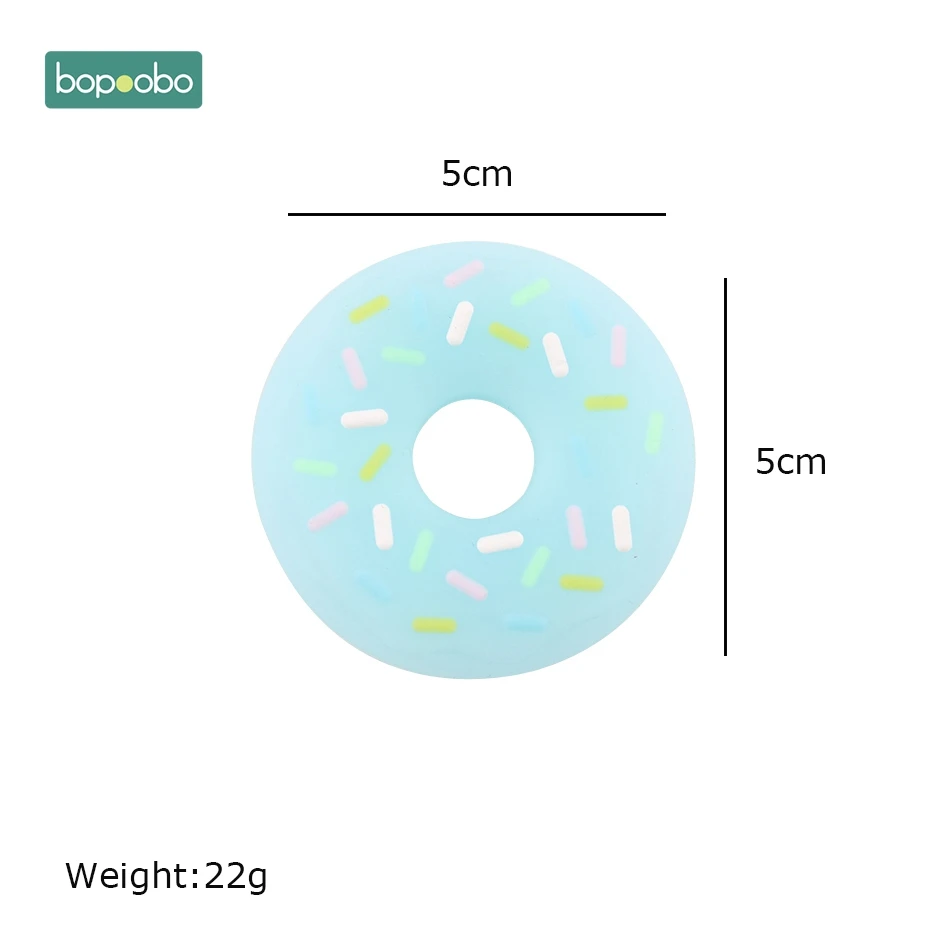 blue donut Bopobo 1 шт., силиконовый Прорезыватель для зубов, пищевой пончик, подвеска для прорезывания зубов, сделай сам, соска, клипт, аксессуары для ухода за ребенком, Gitfs - Цвет: blue donut