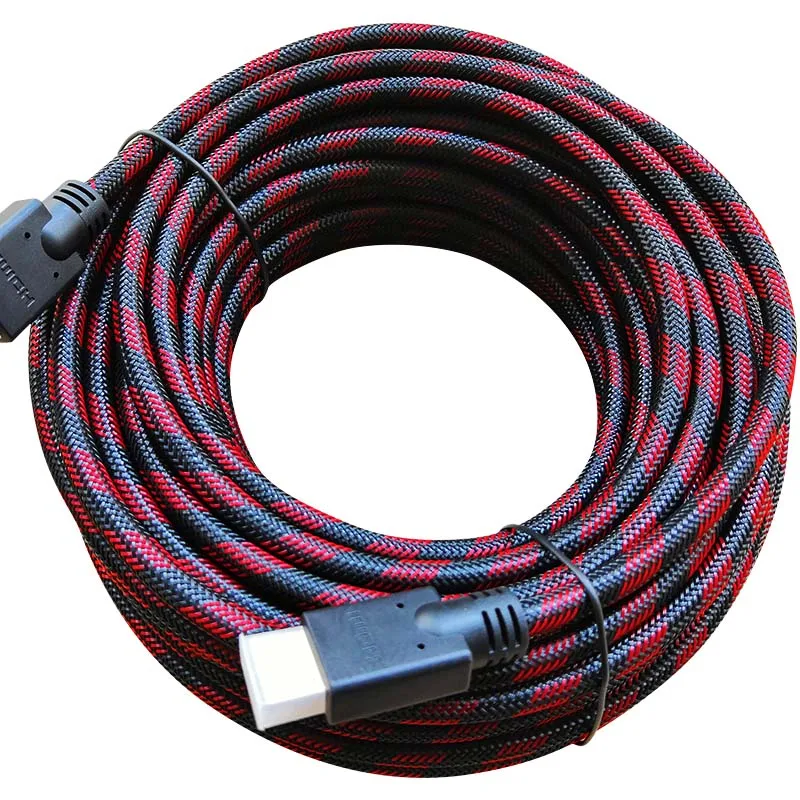 Braid red black 2 Lungfish длинный HDMI кабель 5 м 7,5 м 10 м 15 м 20 м кабель HDMI 1080 P 3D для сплиттера переключатель PS4 светодиодный ТВ коробка xbox проектор компьютер - Цвет: Braid red black 2