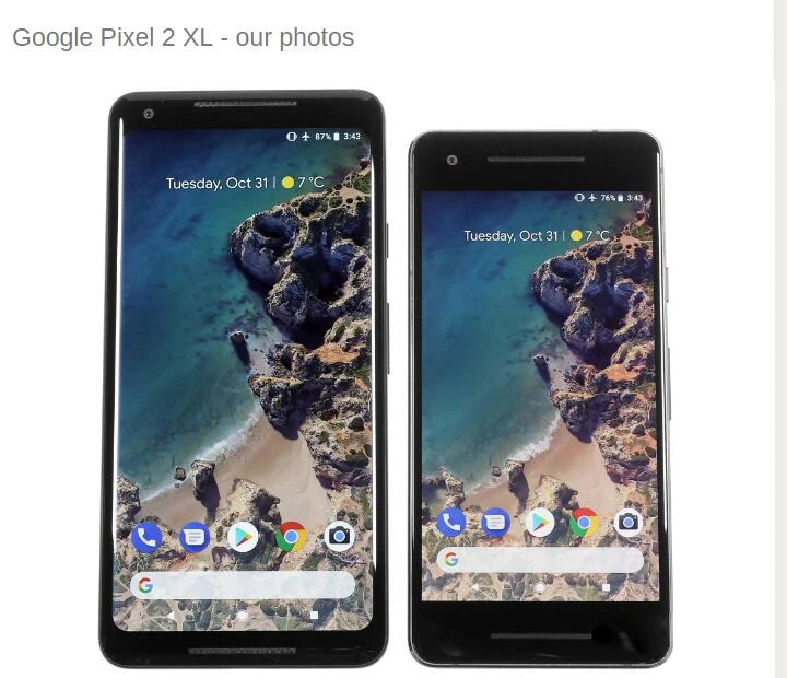 Смартфон с 5 дюймовым дисплеем восьмиядерным процессором Google Pixel 2 XL ОЗУ 4 Гб ПЗУ 64