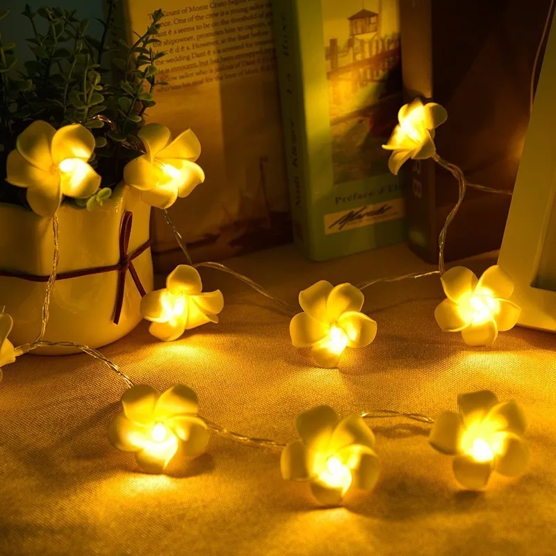 20 светодиодных гирлянд Frangipani гирлянда с цветами сказочный свет водопроводная