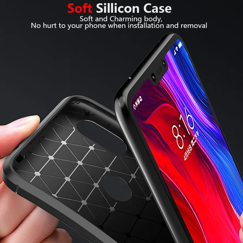 

Carbon Fiber Cover For Xiaomi Redmi Note 6 Pro Case Luxury Soft TPU Slim Silicone Case for Redmi Note 6 Back Cover For Note 6