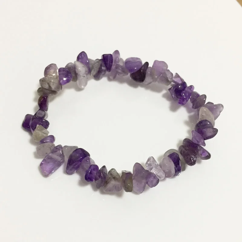 Женские браслеты Исцеляющие балансирующие Nuggets натуральный аметист фиолетовые