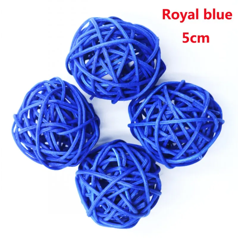 Royal blue 5 см 6 шт. Хэллоуин Шарик из ротанга DIY украшения сепактакрау домашний орнамент Рождество/День рождения Свадебная вечеринка украшения - Цвет: Royal blue