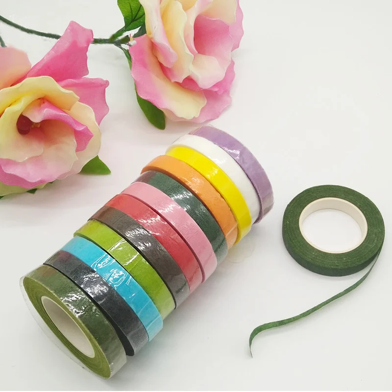 2 шт DIY нейлоновые Цветочные материалы зеленые ленты искусственные цветы делая Букет стволовых обертывание клейкая лента