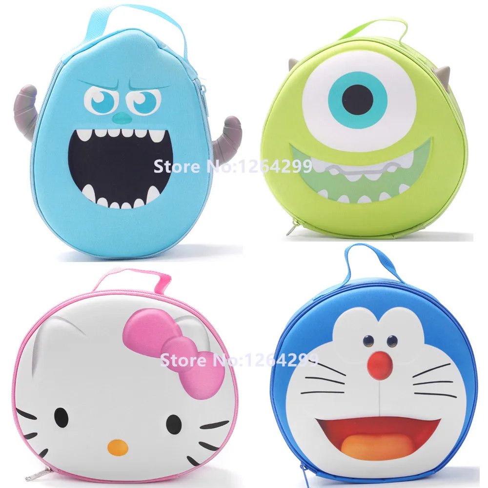 

New Fashion 3D Monsters Sulley Mike Kt Girls Boys Theraml Lunch Bags Woman Handbags for Children
