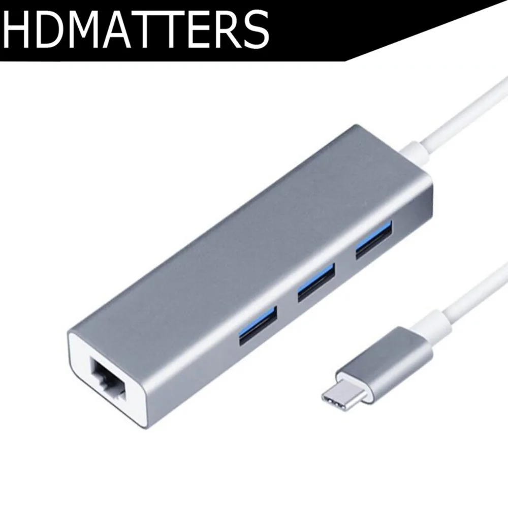 Концентратор USB Type C Ethernet адаптер USB C 3,1 для RJ45 Gigabit Ethernet LAN Сетевой USB 3,0 концентратор адаптер(набор микросхем Realtek