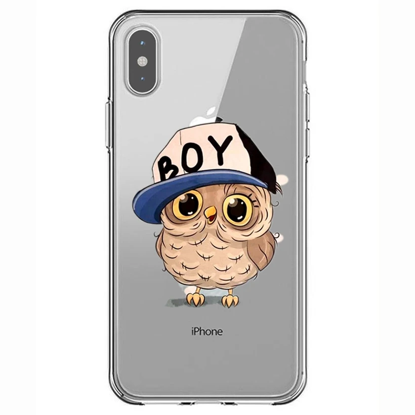 Милый мягкий силиконовый чехол из ТПУ с рисунком совы для iPhone 7 8 6 6s Plus X Xs XR XS Max Y612 |